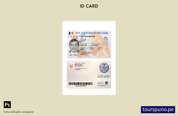 listo para imprimir nueva plantilla de tarjeta de identificación de EE. UU. Nuev